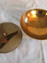 Bonbonnière laiton peinture émail fait main