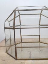 vitrine ou serre en verre et laiton