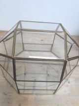 vitrine ou serre en verre et laiton