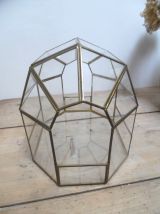 vitrine ou serre en verre et laiton