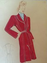 Croquis Mode 1950  manteaux
