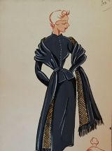 Croquis Mode 1950  manteaux