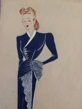 Croquis Mode 1950  manteaux