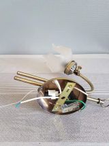 applique fleur en  verre et support métal doré