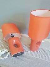 paire de lampes orange années 70