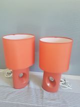 paire de lampes orange années 70