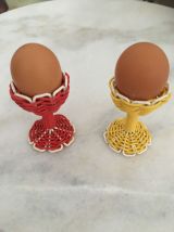 2 coquetiers scoubidou rouges