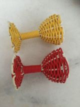 2 coquetiers scoubidou rouges