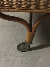 Lit d’enfant en rotin années 60