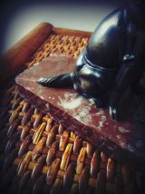 Art déco - porte photo chien en régule sur marbre