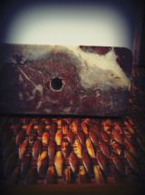 Art déco - porte photo chien en régule sur marbre