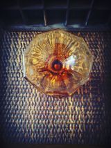 Art déco - soliflore - vase en verre ambré moulé