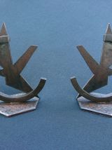 Paire de Serre-livres Oiseaux - Fer forgé martelé