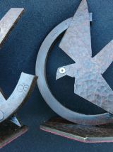 Paire de Serre-livres Oiseaux - Fer forgé martelé