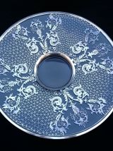 Coupe en verre décorée d'argent - années 1950