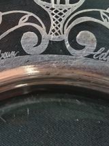 Coupe en verre décorée d'argent - années 1950