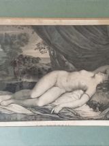 Gravure XVIIIe d'Antoine Louis Romanet "Le Sommeil"