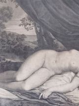 Gravure XVIIIe d'Antoine Louis Romanet "Le Sommeil"