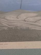 Gravure XVIIIe d'Antoine Louis Romanet "Le Sommeil"