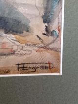 Aquarelle signée Félicie Engrand - Nu féminin assis