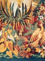 Tapisserie ancienne les oiseaux de Paradis