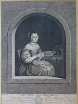 Gravure XVIIIeme siècle - "Tricoteuse Hollandaise"
