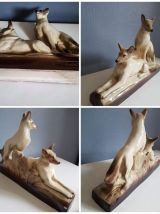 statue animalière céramique signée L François Ste Radegonde