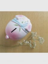 Tirelire porcelaine cochon 