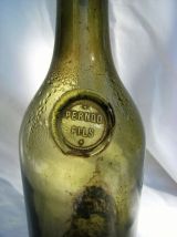 bouteille vintage sérigraphiée PERNOD FILS verre soufflé bul
