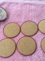 Boîte de 6 Sous verres vintage 