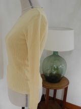 Haut Top 100% Soie Cotelé "Maille en Plus" VINTAGE 80'S - 38