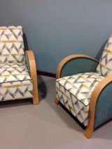 Lot de 2 fauteuils art deco années 50 entièrement restaurés
