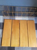 étagères style tomado années 60 structure métal doré étagère