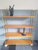 étagères style tomado années 60 structure métal doré étagère