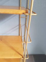 étagères style tomado années 60 structure métal doré étagère