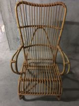 Fauteuil en rotin années 60