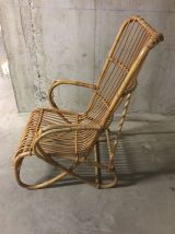 Fauteuil en rotin années 60