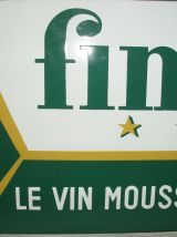 Ancienne plaque émaillée Finette sur le Vin