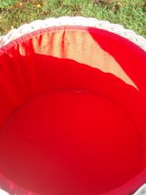 Belle travailleuse tripode en rotin blanc