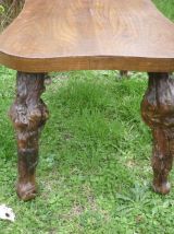 Table basse en bois,pieds ceps de vigne