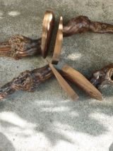 Table basse en bois,pieds ceps de vigne