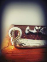 porte couteaux cygne argenté vintage