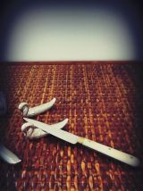 porte couteaux cygne argenté vintage