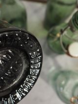 Lot de 5 bouteilles en verre soufflé