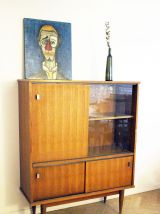 Meuble rangement vitrine vintage scandinave 60's