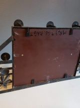 vestiaire art déco  fer forgé martelé avec miroir 7 patères