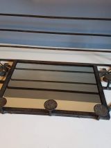 vestiaire art déco  fer forgé martelé avec miroir 7 patères