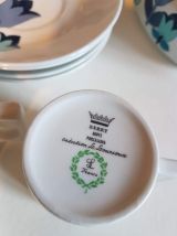 service à café en porcelaine vintage bleuet blanc 18 pièces 