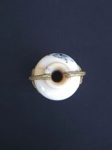 Vase soliflore Art Nouveau - Marbre blanc &amp; bronze