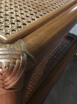 Table basse en rotin années 60